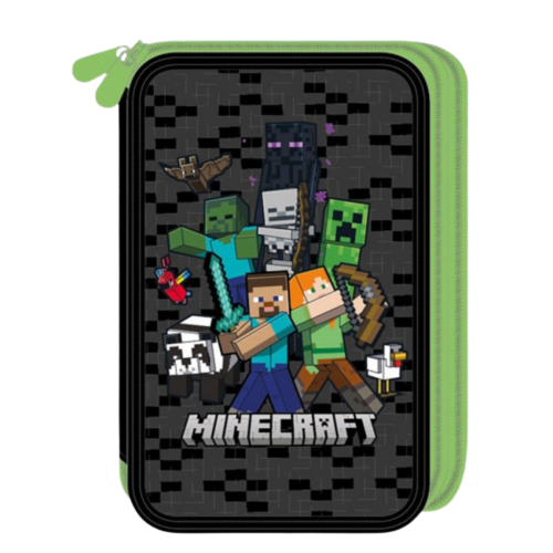 Κασετίνα Διπλή Γεμάτη Minecraft Green (248331)