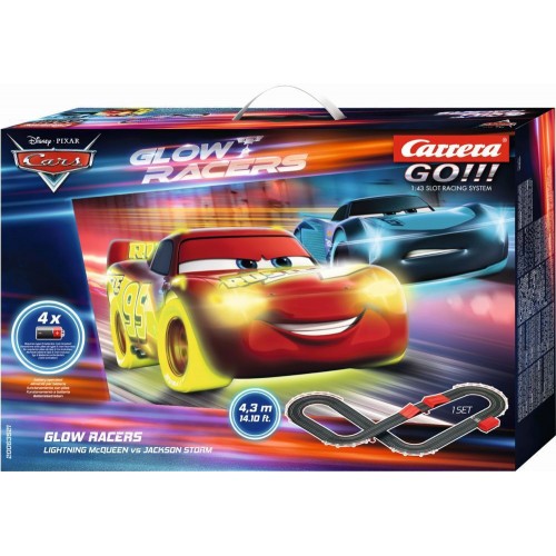 Carrera Αυτοκινητόδρομος Go Set 1:43 Disney Cars Glow Racers Lightning McQueen VS Jackson Storm - Battery Operated (20063521)