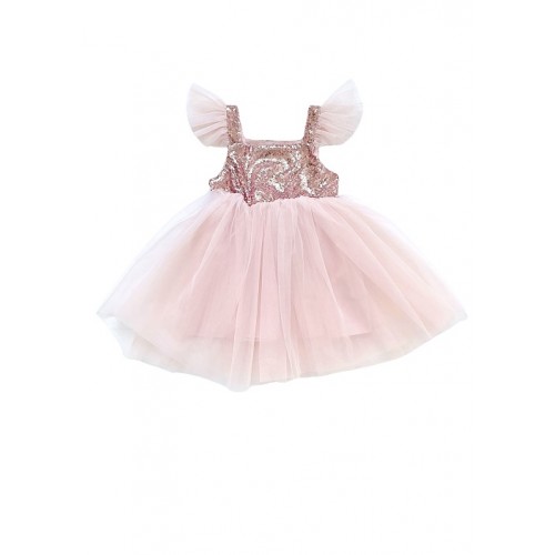 Dolly By Le Petit Tom Φόρεμα Universe Sequin Glitter Galaxy Tutu Pink 1-3y (16301)