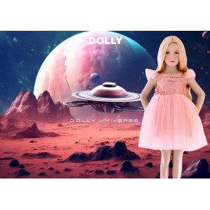 Dolly By Le Petit Tom Φόρεμα Universe Sequin Glitter Galaxy Tutu Pink 1-3y (16301)