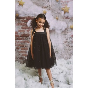 Dolly By Le Petit Tom Φόρεμα και Φούστα 2in1  Pearl Cute Tulle Black 8-10y (57357)