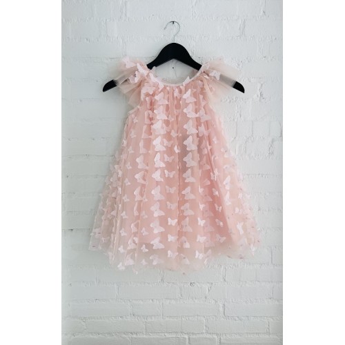 Dolly By Le Petit Tom Φόρεμα Allover Buterflies Tutu Pink 1-3y (41245)