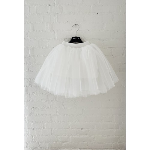 Dolly By Le Petit Tom Φούστα Classic Tutu With Velvet White 4-6y (90221)