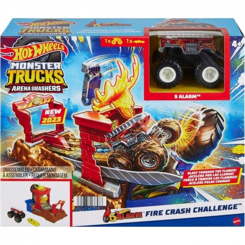 Hot Wheels Σετ παιχνιδιού Χρωμοκεραυνών Monster Trucks Πυροσβεστικό (HPN73)