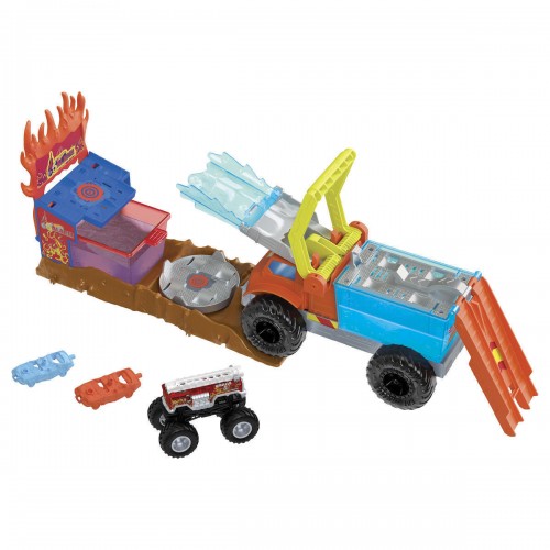 Hot Wheels Σετ παιχνιδιού Χρωμοκεραυνών Monster Trucks Πυροσβεστικό (HPN73)