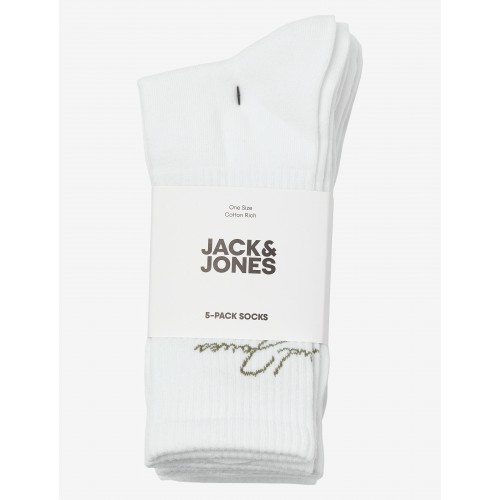 Jack and Jones Junior Κάλτσες Tennis Σετ5 Λευκές (12259504)