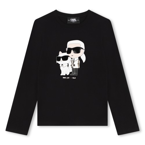 Karl Lagerfeld T-Shirt Μακρυμάνικο Μαύρο Νο14-16 (Z30209 09B)