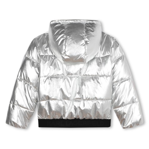 Karl Lagerfeld Μπουφάν Puffer Metallic Silver (Z30233)