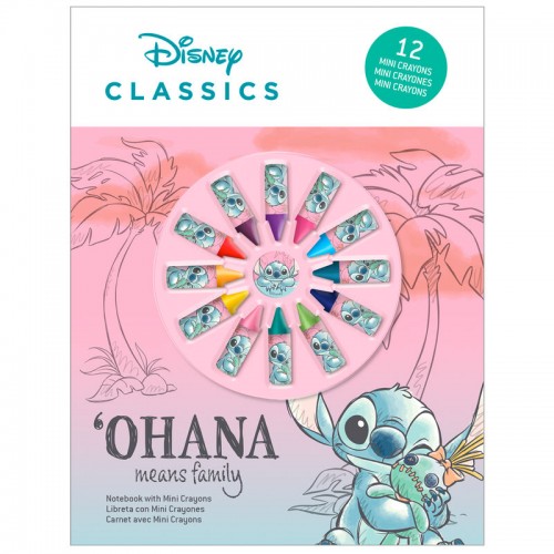 Kids Licensing Stitch Σημειωματάριο με 12 Κηρομπογιές (88447)