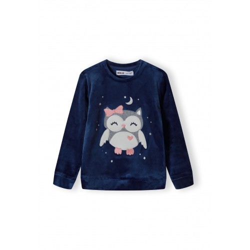 Minoti Πυτζάμες Owl Blue Velour (20PJ1)