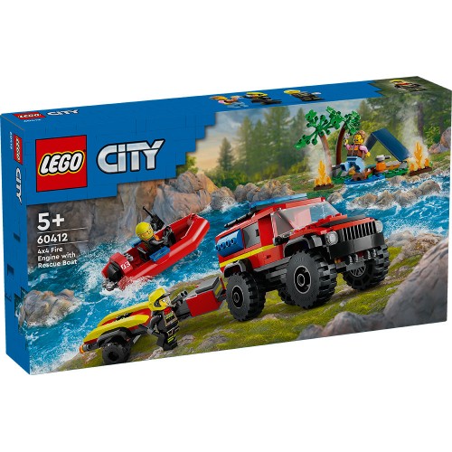 Lego City Fire 4x4 Fire Truck with Rescue Boat (60412)