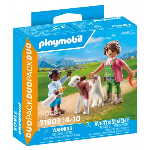 Playmobil Duo Pack Αγρότισσα και Παιδάκι με Μοσχαράκι (71803)