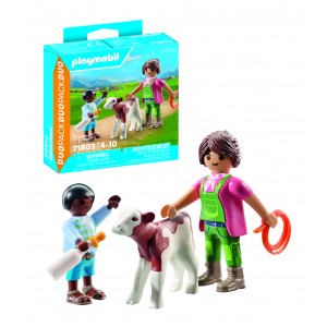 Playmobil Duo Pack Αγρότισσα και Παιδάκι με Μοσχαράκι (71803)