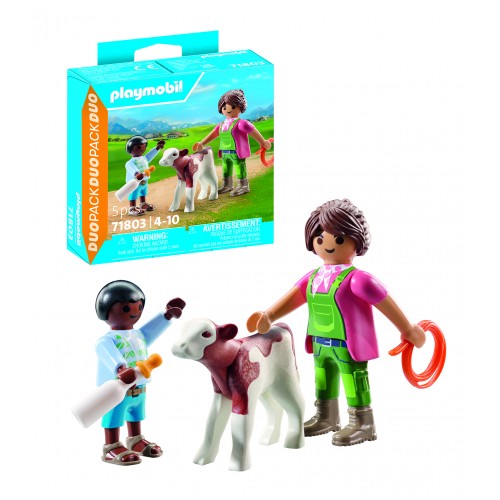 Playmobil Duo Pack Αγρότισσα και Παιδάκι με Μοσχαράκι (71803)