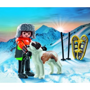 Playmobil Pet Collection -Ορειβάτης με σκύλο του Αγίου Βερνάρδου (71741)