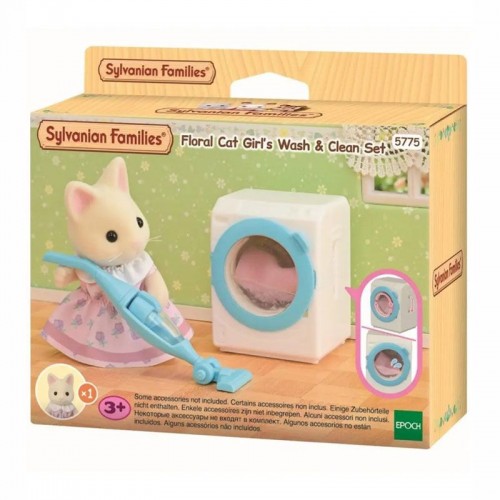 Sylvanian Families Floral Cat Girl's Wash and Clean Set (5775)